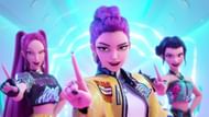 Huntr/x shows their confidence in KPop Demon Hunters during a high-energy scene (Image via Netflix)